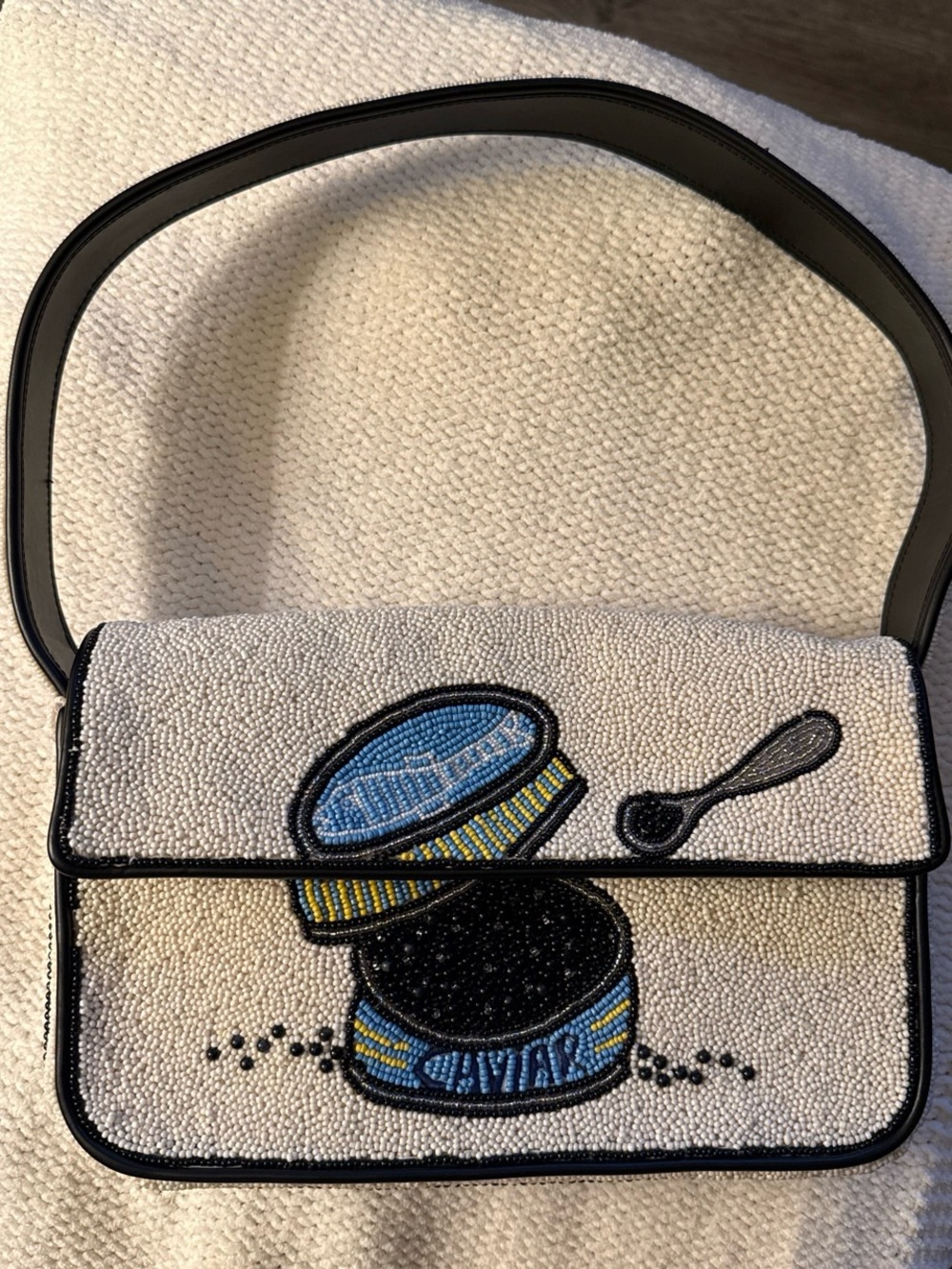 LIKE NEW STAUD Tommy Beaded Bag, Caviar Dreams - Picture 4 of 9